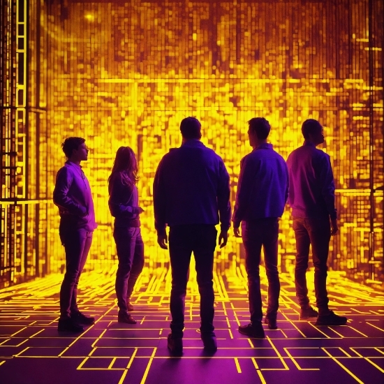 Cutting Edge Technology, People In Nature, Purple, Orange, Yellow, Line