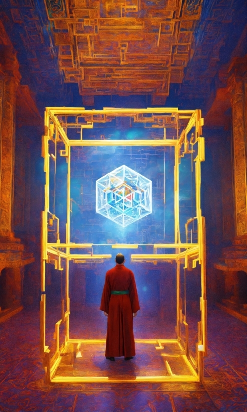 Dall E 2 Open Source, Blue, Temple, Symmetry, Electric Blue, Flooring