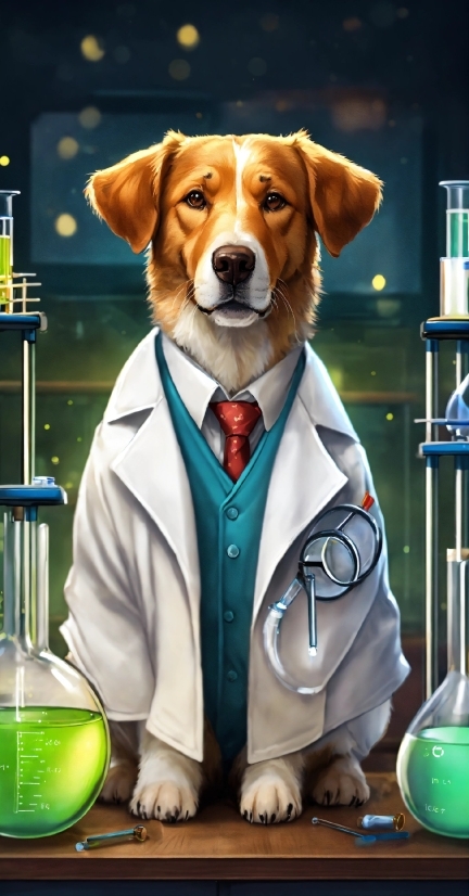 Dog, Dog Breed, Carnivore, White Coat, Companion Dog, Stethoscope
