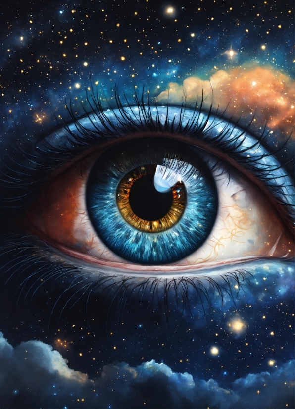 Eye, Eyelash, Organism, Iris, Art, Astronomical Object