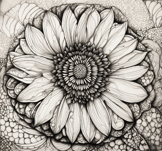 Flower, Botany, Petal, Black-and-white, Style, Art