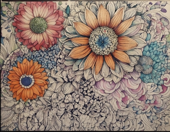 Flower, Petal, Textile, Rectangle, Art, Creative Arts