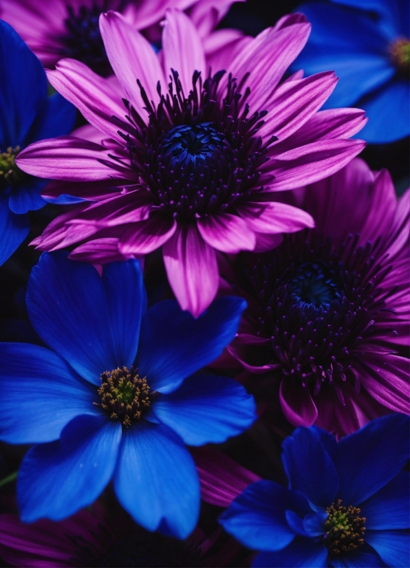 Flower, Photograph, Blue, Purple, Green, Plant