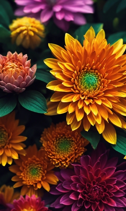 Flower, Plant, Blue, Petal, Orange, Yellow
