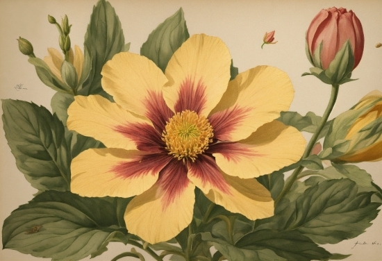 Flower, Plant, Botany, Art, Petal, Painting