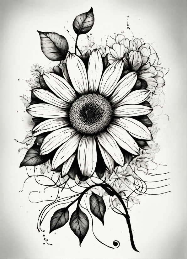 Flower, Plant, Botany, Petal, Style, Black-and-white