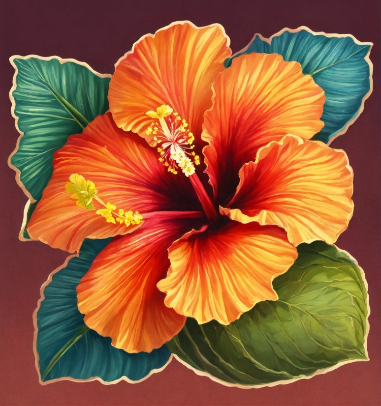 Flower, Plant, Hawaiian Hibiscus, Petal, Orange, Chinese Hibiscus