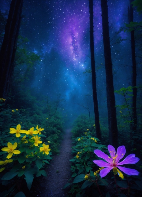 Flower, Plant, Light, Sky, Purple, Petal