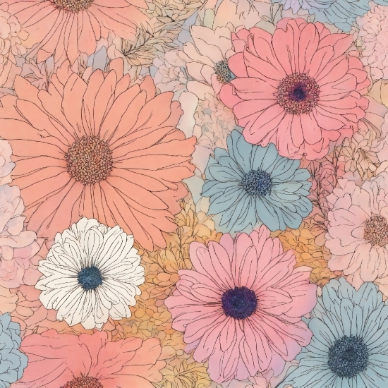 Flower, Plant, Petal, Azure, Textile, Pink