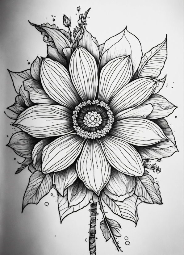 Flower, Plant, Petal, Botany, Black-and-white, Style