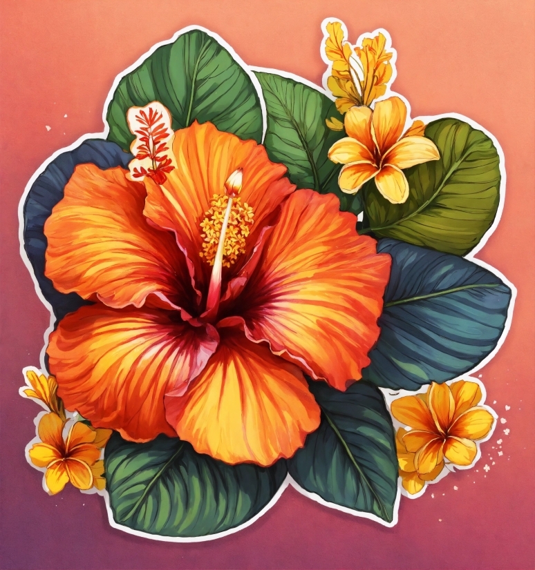 Flower, Plant, Petal, Botany, Orange, Hawaiian Hibiscus