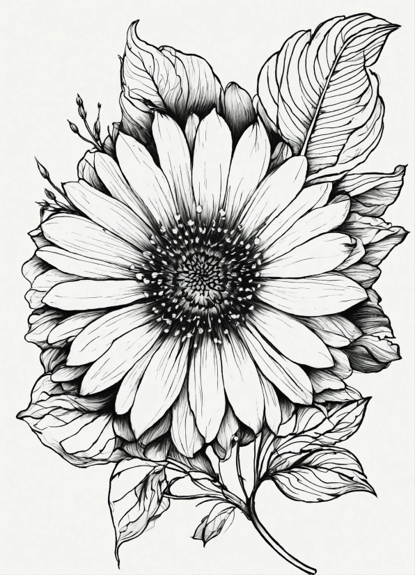 Flower, Plant, Petal, Gesture, Black-and-white, Symmetry