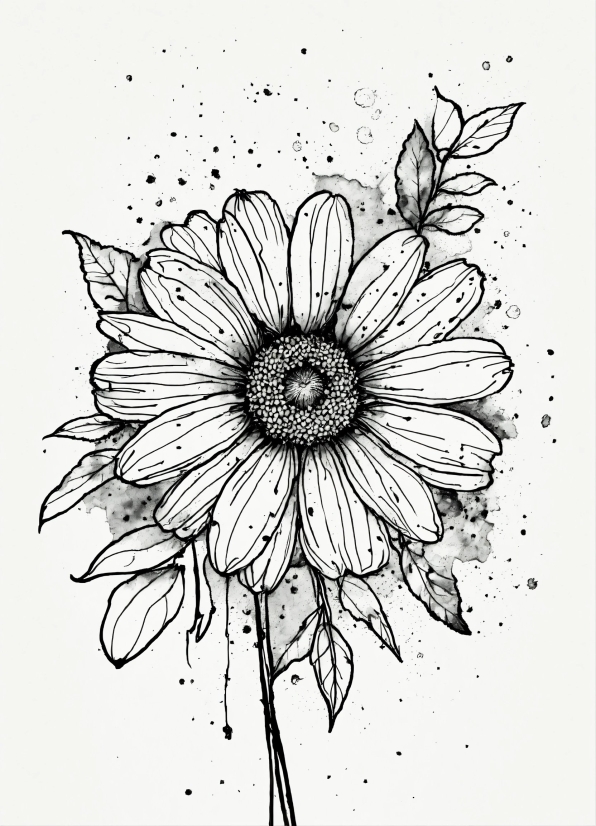 Flower, Plant, Petal, Gesture, Creative Arts, Black-and-white