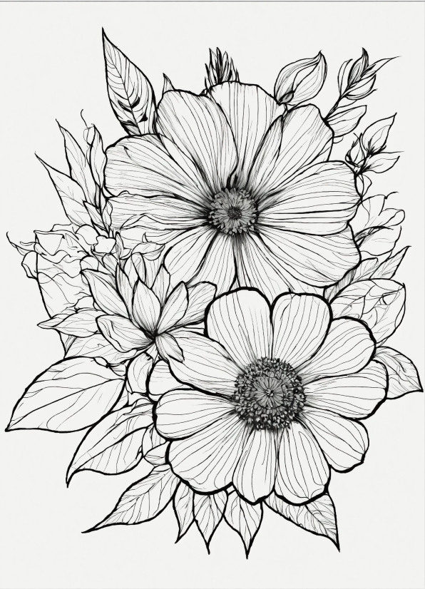 Flower, Plant, Petal, Style, Creative Arts, Black-and-white