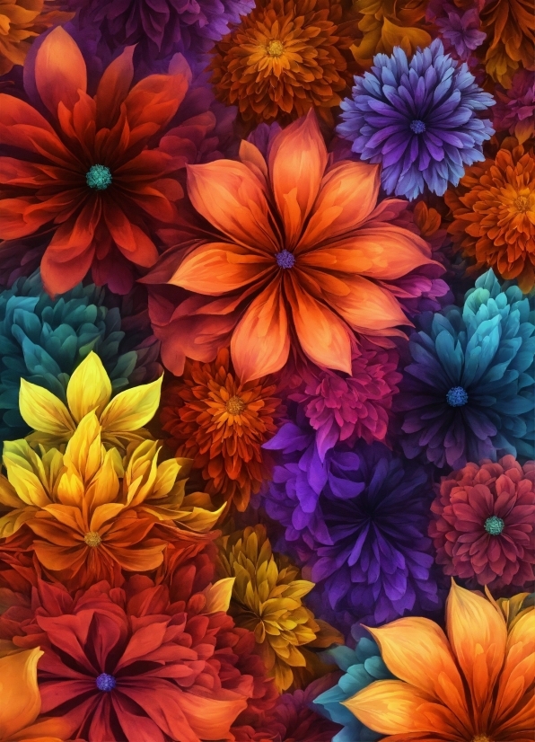Flower, Plant, Petal, Textile, Orange, Art