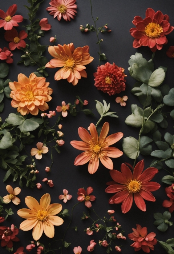 Flower, Plant, Picture Frame, Petal, Leaf, Orange