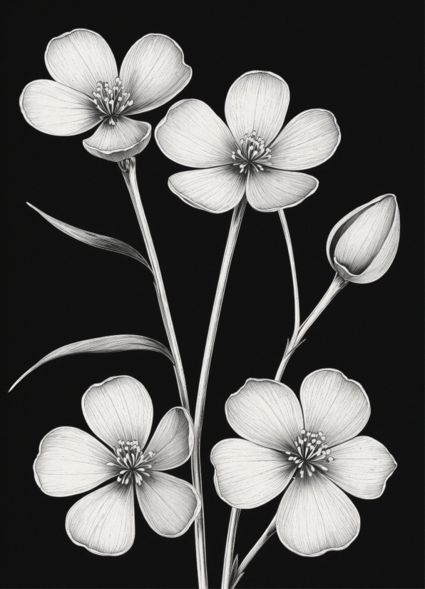 Flower, Plant, White, Black, Petal, Botany