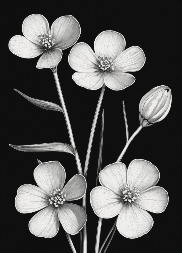 Flower, Plant, White, Black, Petal, Botany