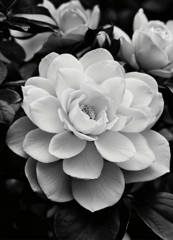 Flower, Plant, White, Petal, Style, Black-and-white