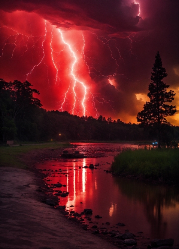 Free Ai Art Generator, Cloud, Lightning, Sky, Water, Atmosphere