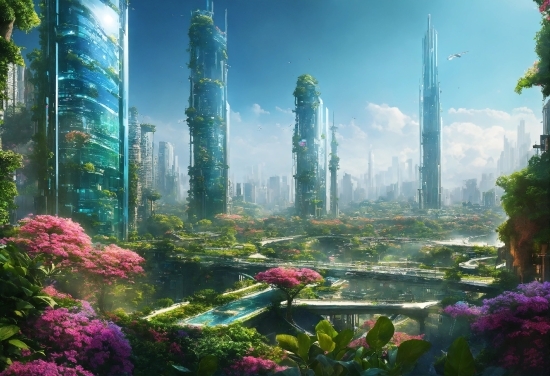 Free Image Ai Enhancer, Flower, Sky, Plant, Cloud, Skyscraper