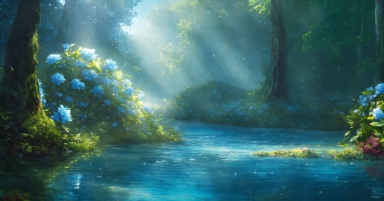 Free Motion Background Music, Water, Plant, Paint, Natural Landscape, Sunlight