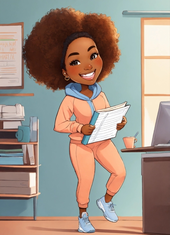 Hair, Hairstyle, Smile, Jheri Curl, Book, Afro