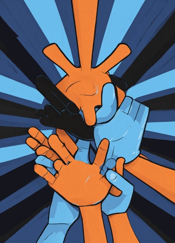 Hand, Finger, Thumb, Gesture, Electric Blue, Art
