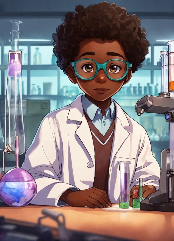 Human, Cartoon, Science, Eyewear, Scientist, Chemistry