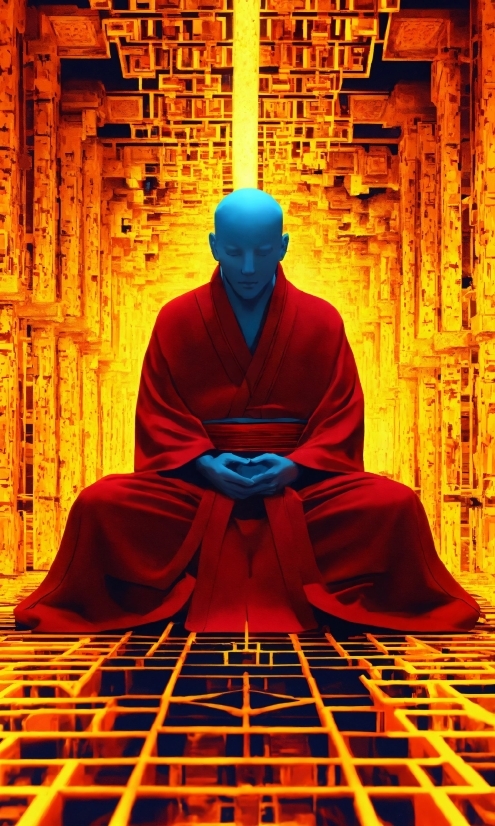 Human, Temple, Red, Meditation, Zen Master, Monk