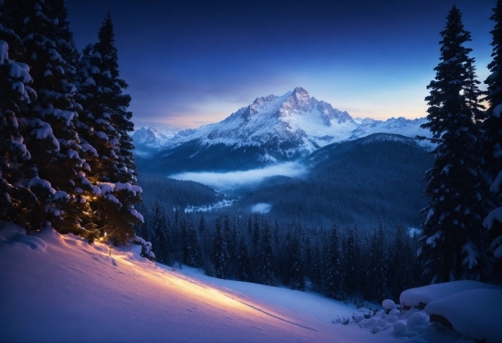 Images Generated By Ai, Sky, Snow, Mountain, Cloud, Nature