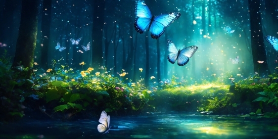 Intro Background No Copyright, Plant, Pollinator, Blue, Light, Green
