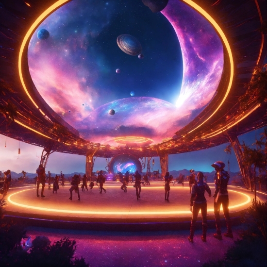 Midjourney Using Images, World, Light, Entertainment, Building, Magenta