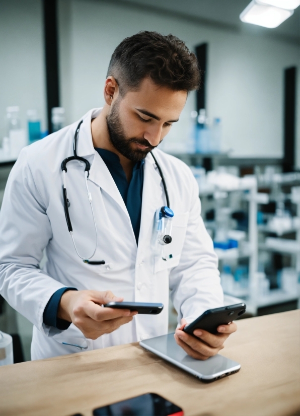 Movio Ai Spokesperson, Health Care Provider, White Coat, Sleeve, Health Care, Dress Shirt