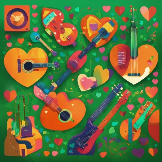 Musical Instrument, Paint, Font, Art, Guitar Accessory, Art Paint