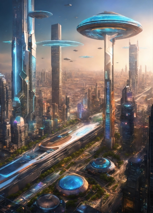 New Ai Computer, Skyscraper, Building, Sky, World, Light