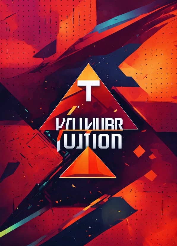 Orange, Font, Triangle, Amber, Poster, Space