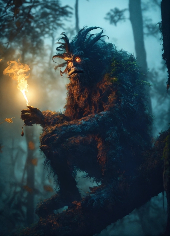 People In Nature, Tree, Cg Artwork, Art, Fire, Event