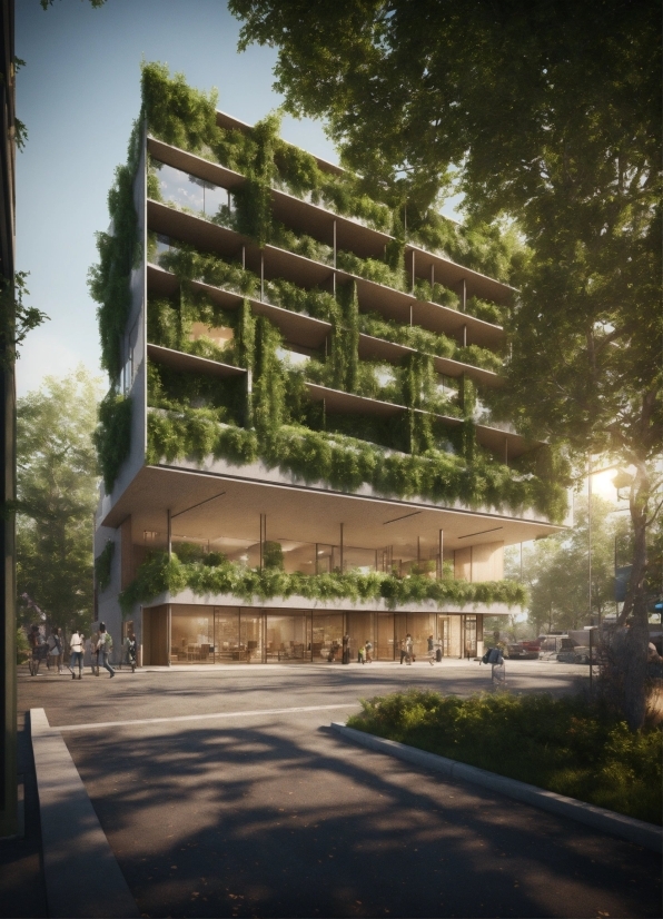 Plant, Building, Sky, Tree, Road Surface, Urban Design