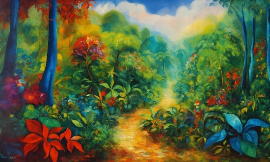 Plant, Flower, Ecoregion, Green, Paint, Art Paint