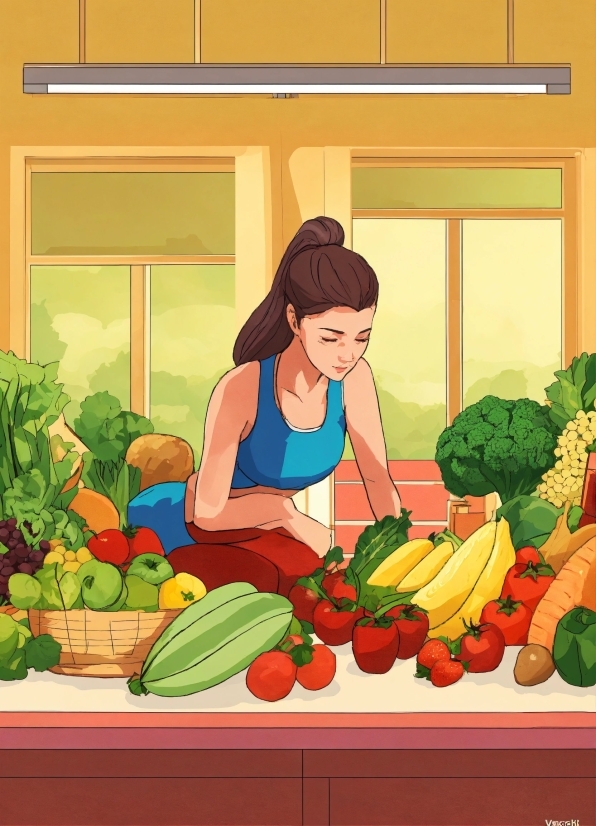 Plant, Food, Cartoon, Fruit, Natural Foods, Window