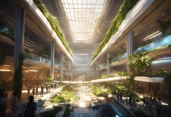 Plant, Interior Design, Building, Leisure, City, Ceiling