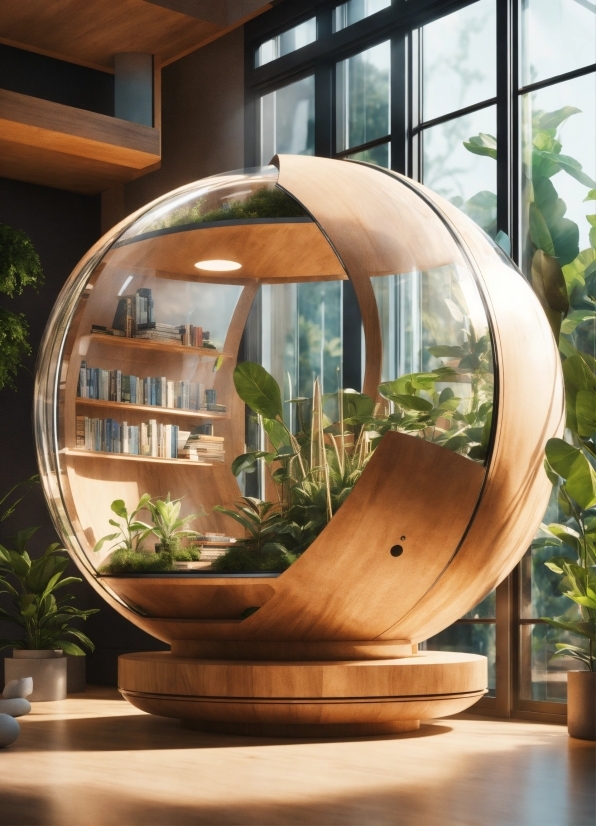 Plant, Light, Flowerpot, Wood, Table, Interior Design