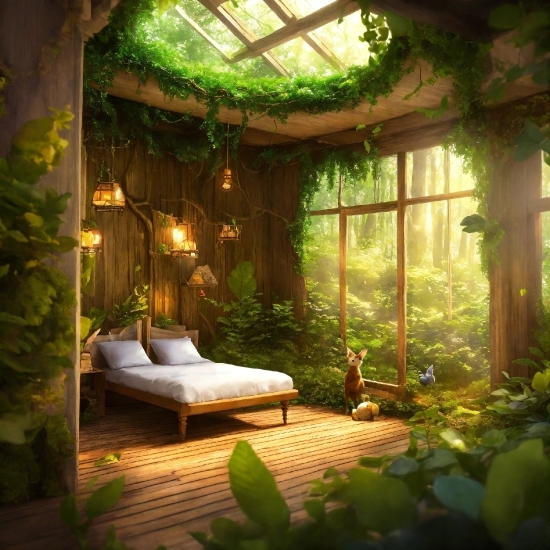 Plant, Property, Furniture, Green, Light, Botany
