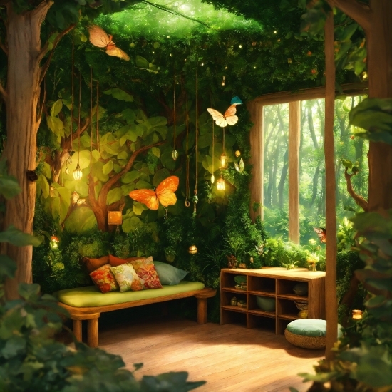 Plant, Property, Furniture, Light, Window, Botany