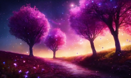 Plant, Sky, Atmosphere, Purple, Cloud, Light