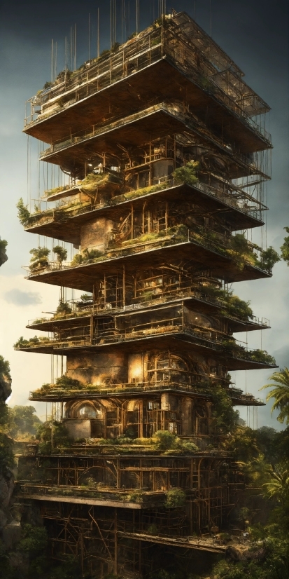 Plant, Sky, Tree, Temple, Tower Block, World