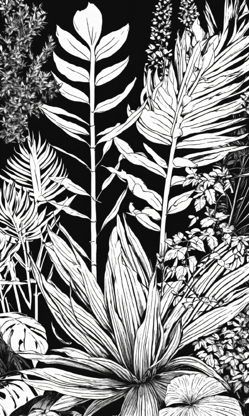 Plant, White, Botany, Leaf, Black, Terrestrial Plant