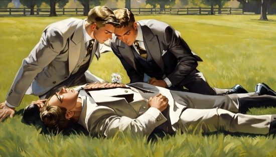 Popular Ai Art, Coat, Sunglasses, People In Nature, Gesture, Grass