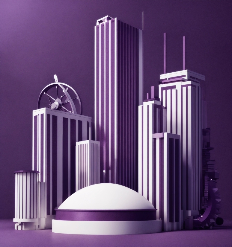 Purple, Building, Skyscraper, Violet, World, Line